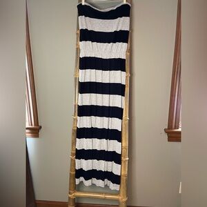 Striped Black and Gray Maxi dress
